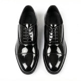 Sapatos Oxford Clássicos Masculinos com Biqueira Reta e Cadarço