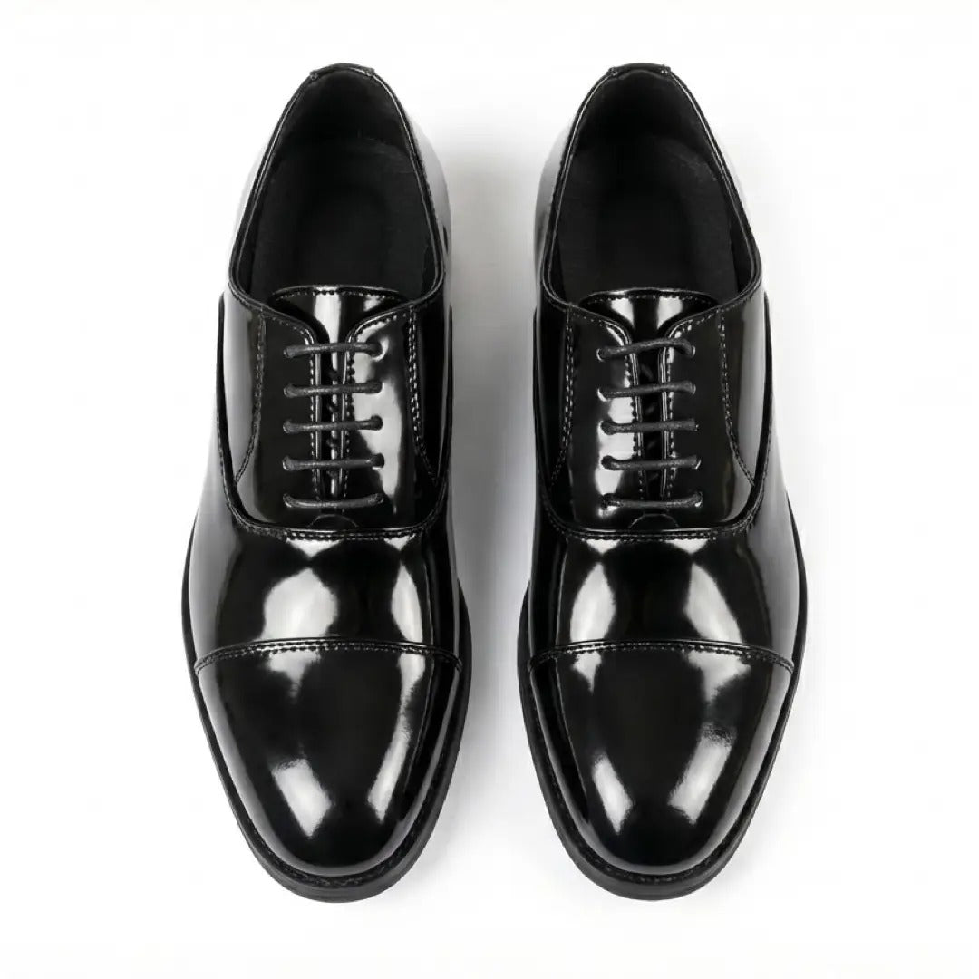 Sapatos Oxford Clássicos Masculinos com Biqueira Reta e Cadarço
