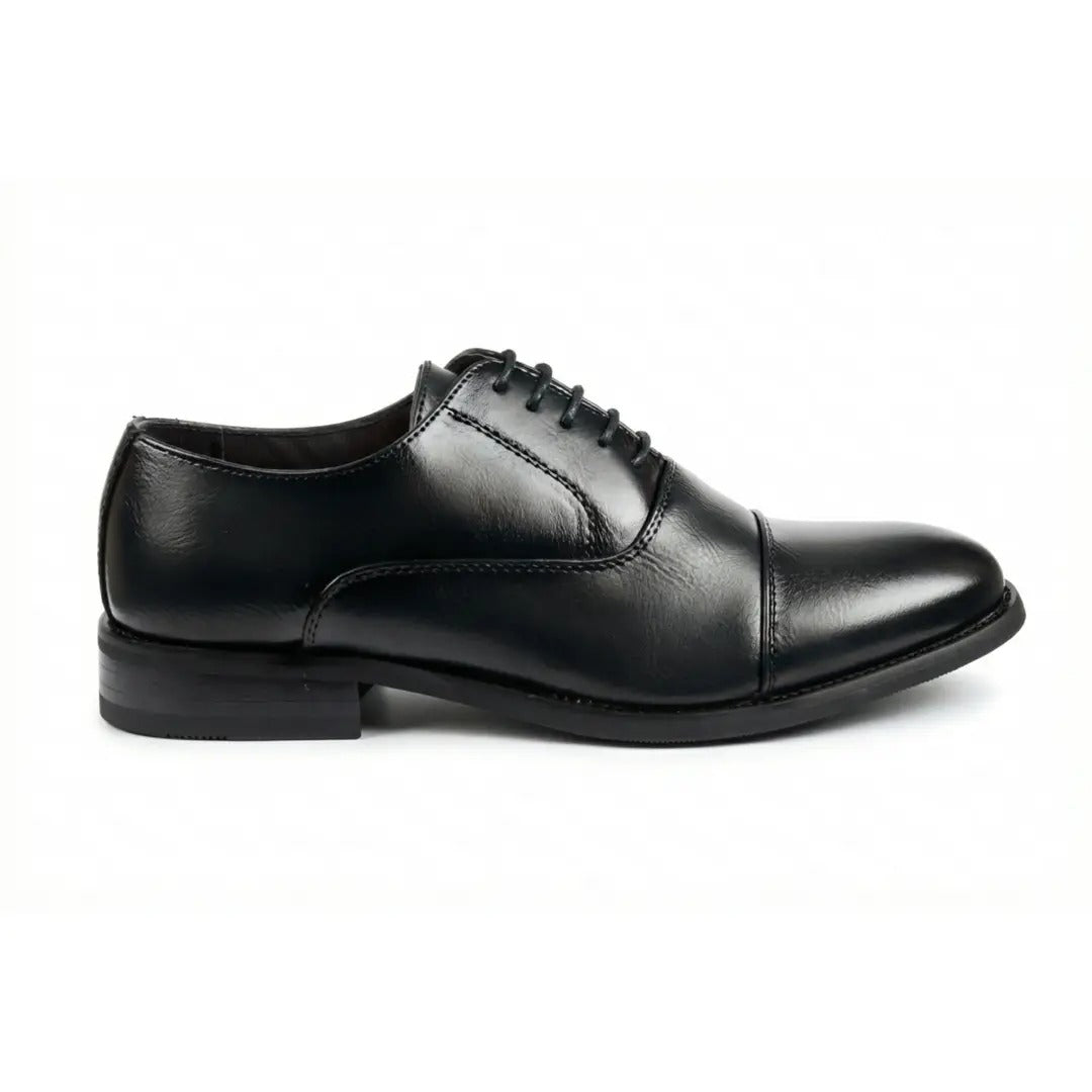 Sapatos Oxford Clássicos Masculinos com Biqueira Reta e Amarração