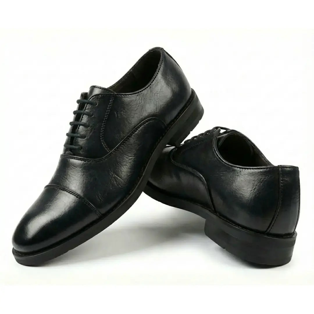 Sapatos Oxford Clássicos Masculinos com Biqueira Reta e Amarração