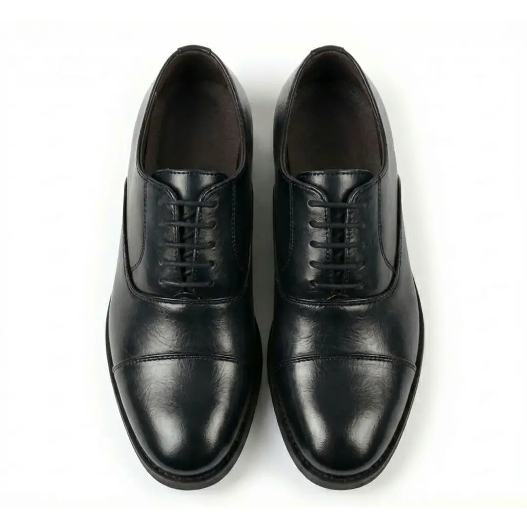 Sapatos Oxford Clássicos Masculinos com Biqueira Reta e Amarração