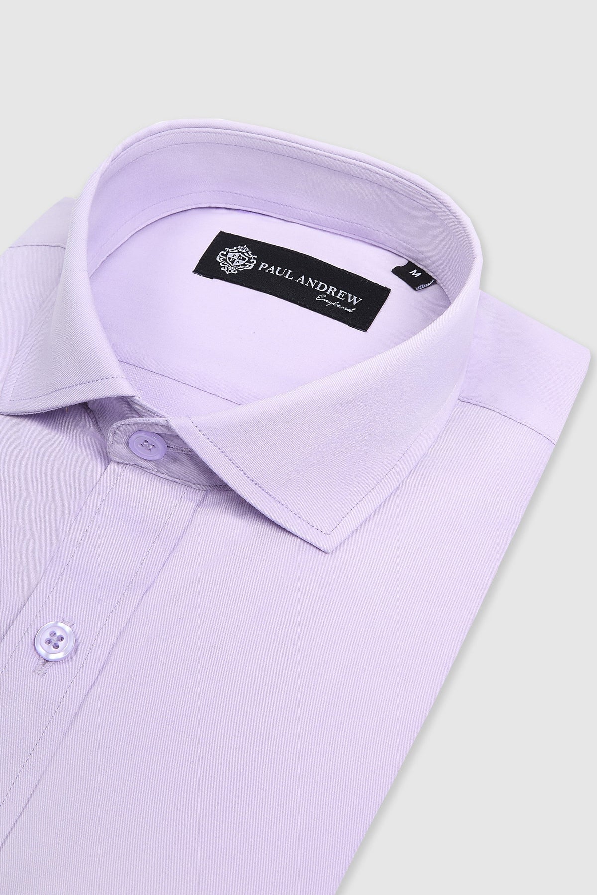 Camisa social masculina clássica com punho duplo e colarinho cutaway - Lilás