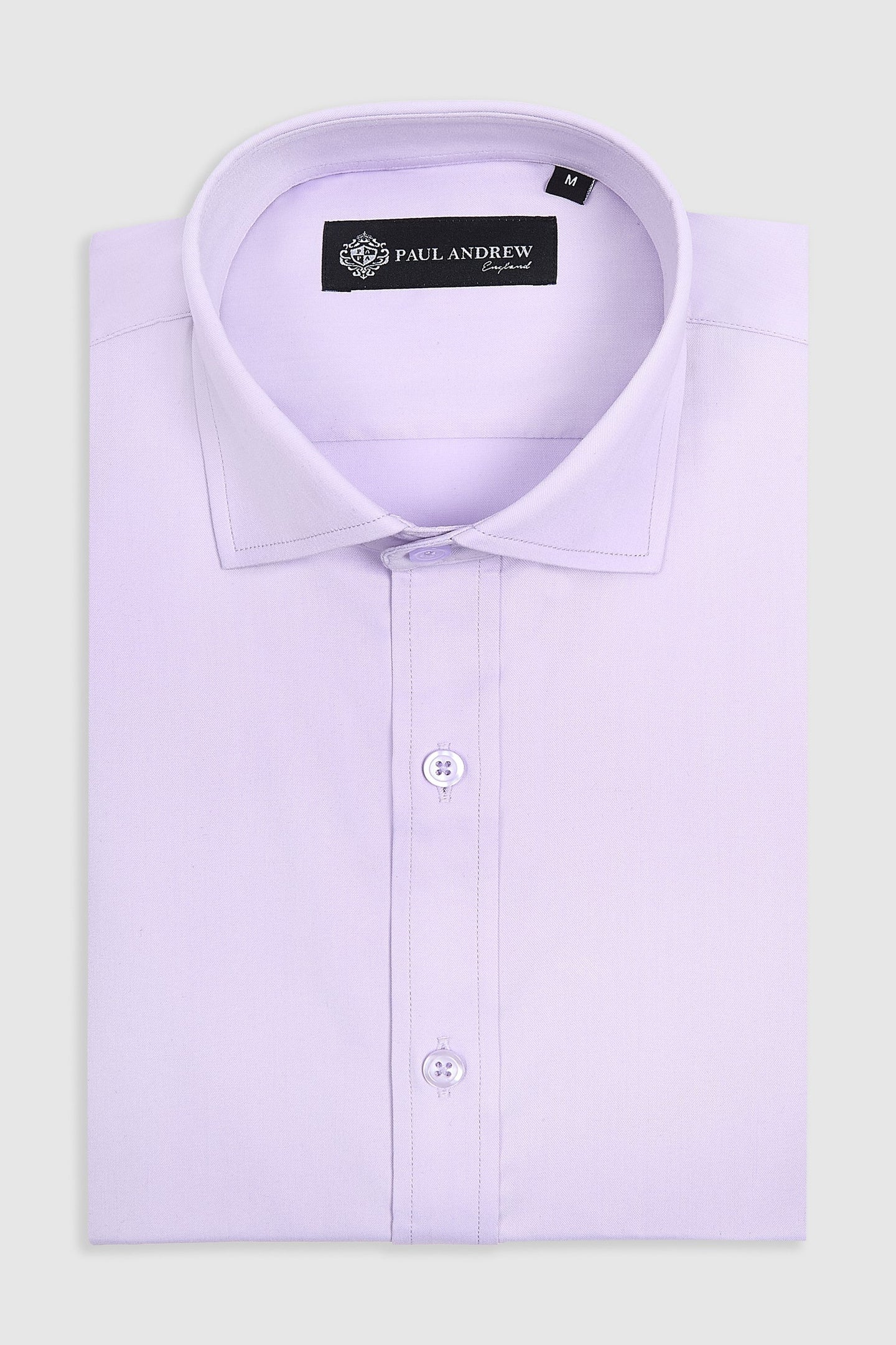 Camisa social masculina clássica com punho duplo e colarinho cutaway - Lilás