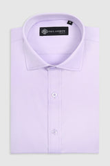 Camisa social masculina clássica com punho duplo e colarinho cutaway - Lilás