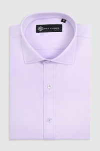 Camisa social masculina clássica com punho duplo e colarinho cutaway - Lilás