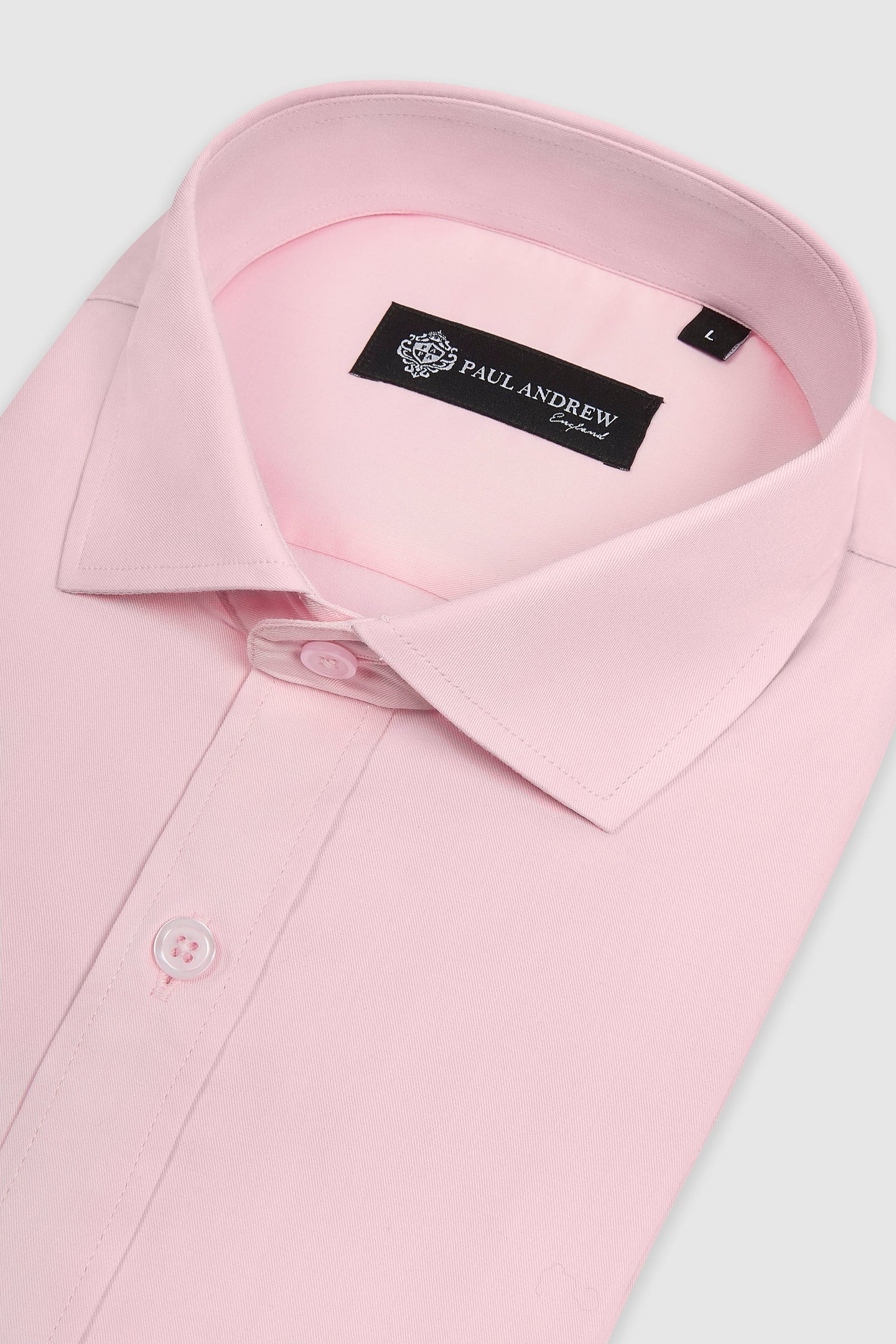 Camisa social masculina clássica com punho duplo e colarinho cutaway - Rosa