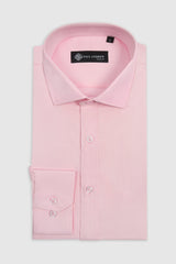 Camisa social masculina clássica com punho duplo e colarinho cutaway - Rosa