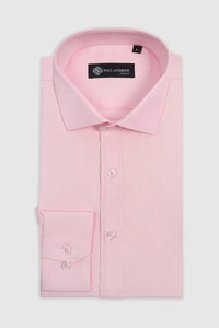 Camisa social masculina clássica com punho duplo e colarinho cutaway - Rosa