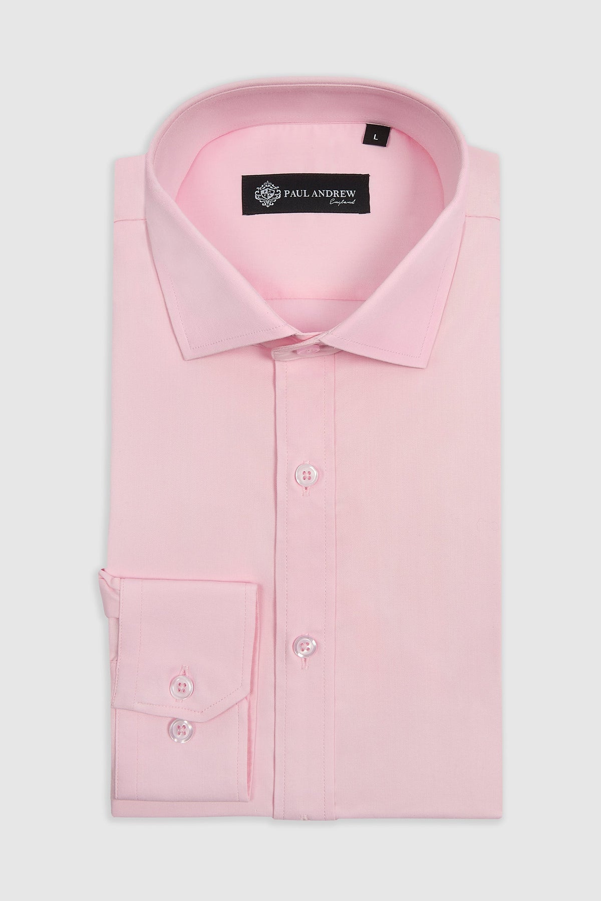 Camisa social masculina clássica com punho duplo e colarinho cutaway - Rosa