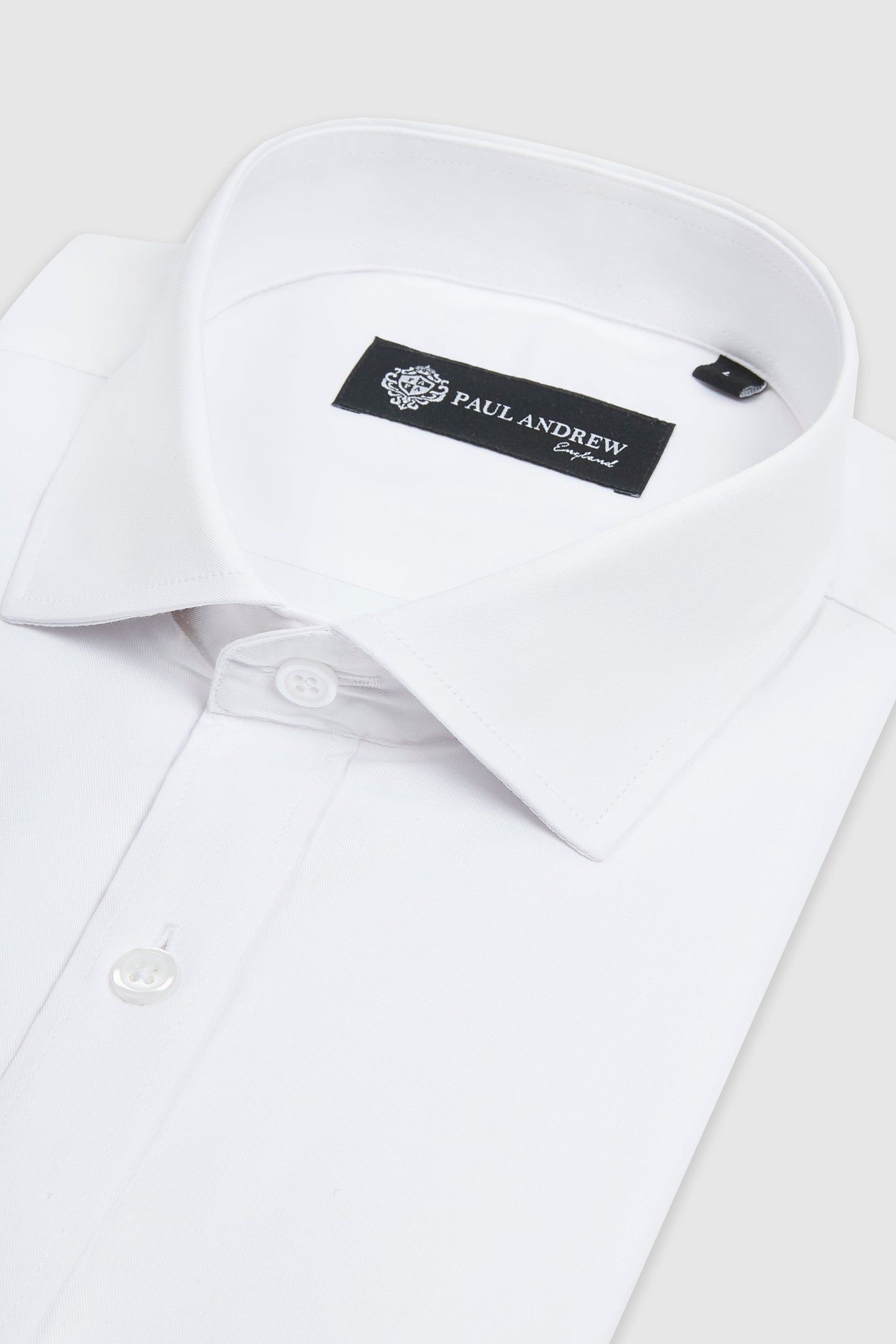 Camisa social masculina clássica com punho duplo e colarinho cutaway - Branca