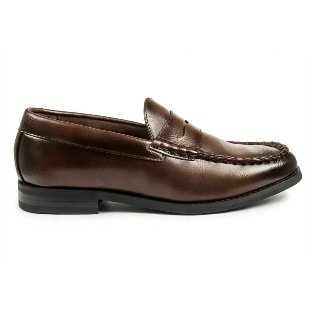 Mocassins masculinos clássicos Penny em couro PU