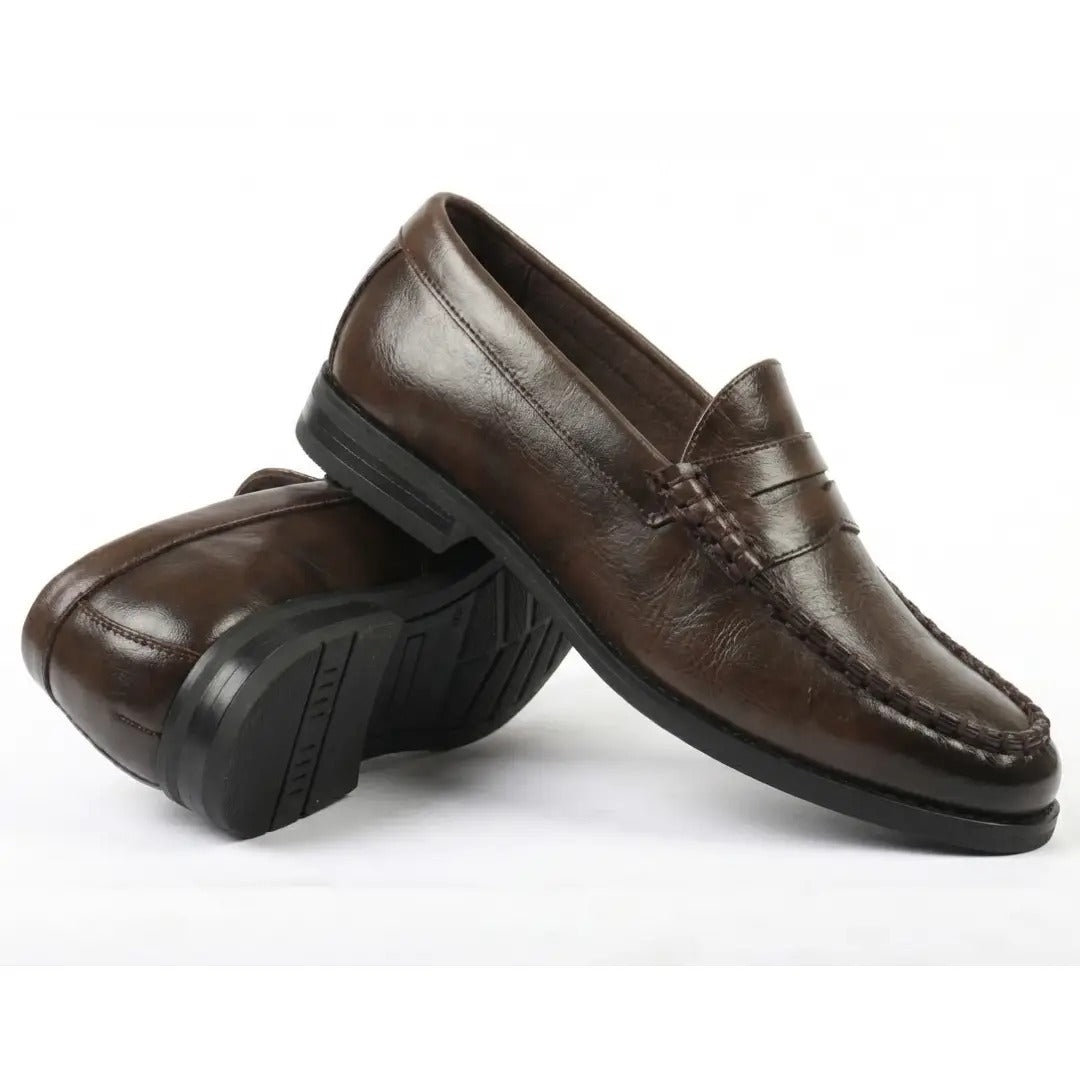 Mocassins masculinos clássicos Penny em couro PU