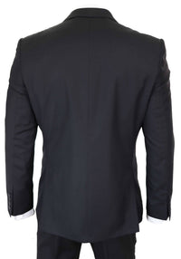 Terno masculino clássico preto liso de duas peças