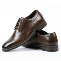 Sapatos Derby Masculinos Clássicos de Bico Liso com Cadarço