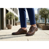 Sapatos Derby Masculinos Clássicos de Bico Liso com Cadarço