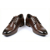 Sapatos Derby Masculinos Clássicos de Bico Liso com Cadarço