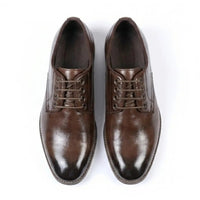 Sapatos Derby Masculinos Clássicos de Bico Liso com Cadarço