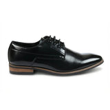 Sapatos Derby Masculinos Clássicos de Bico Liso com Cadarço
