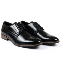 Sapatos Derby Masculinos Clássicos de Bico Liso com Cadarço