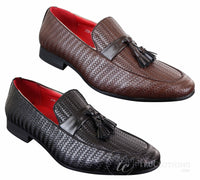 Mocassins masculinos clássicos com borla em couro PU