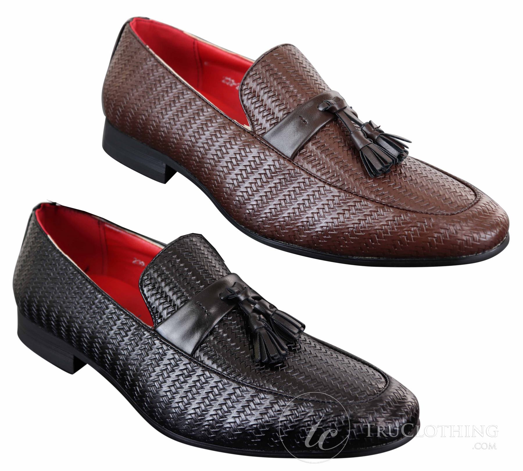 Mocassins masculinos clássicos com borla em couro PU