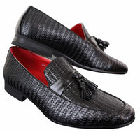 Mocassins masculinos clássicos com borla em couro PU
