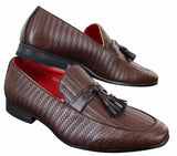 Mocassins masculinos clássicos com borla em couro PU