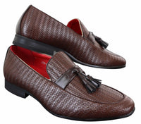 Mocassins masculinos clássicos com borla em couro PU
