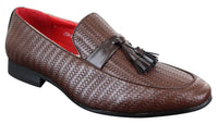 Mocassins masculinos clássicos com borla em couro PU