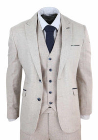 Terno masculino vintage creme de 3 peças