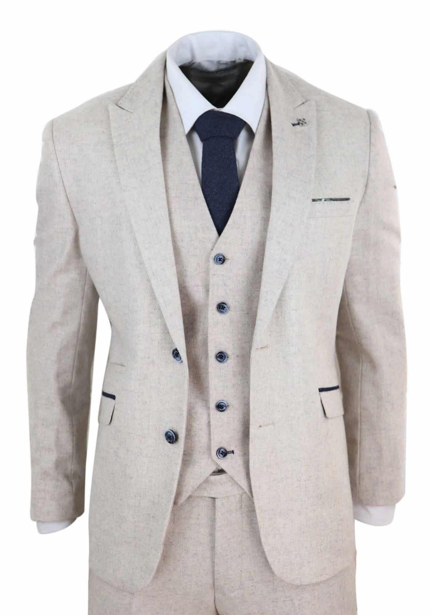 Terno masculino vintage creme de 3 peças