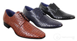 Sapatos masculinos com efeito de pele de crocodilo