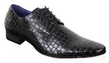 Sapatos masculinos com efeito de pele de crocodilo