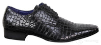 Sapatos masculinos com efeito de pele de crocodilo
