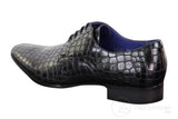 Sapatos masculinos com efeito de pele de crocodilo