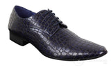 Sapatos masculinos com efeito de pele de crocodilo