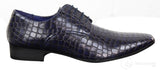 Sapatos masculinos com efeito de pele de crocodilo