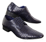 Sapatos masculinos com efeito de pele de crocodilo