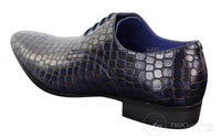 Sapatos masculinos com efeito de pele de crocodilo
