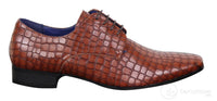 Sapatos masculinos com efeito de pele de crocodilo