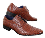 Sapatos masculinos com efeito de pele de crocodilo