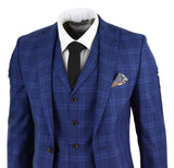Terno xadrez azul escuro masculino