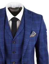 Terno xadrez azul escuro masculino
