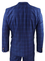 Terno xadrez azul escuro masculino