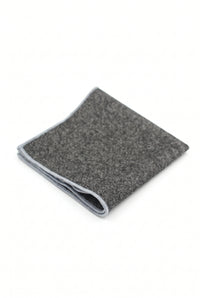 Lenço de bolso masculino em tweed cinza escuro