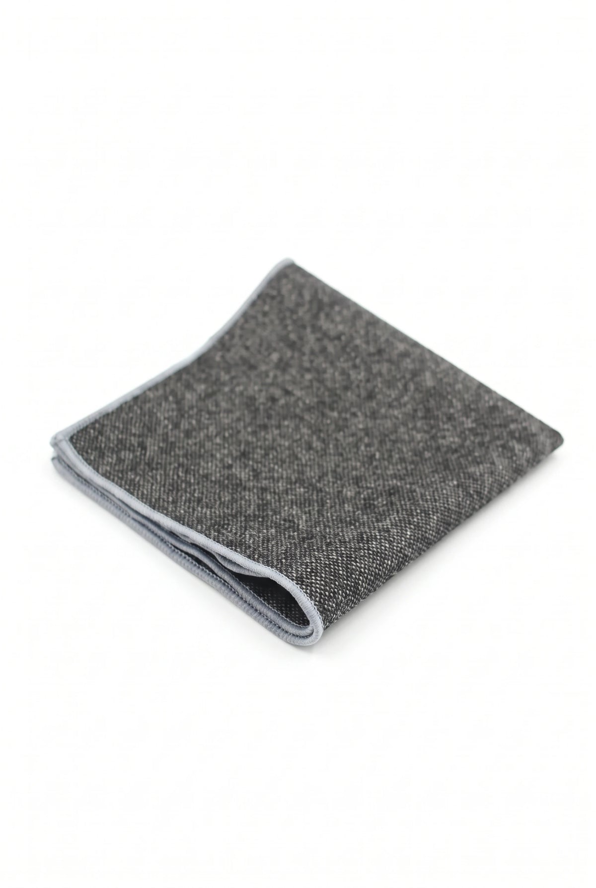 Lenço de bolso masculino em tweed cinza escuro