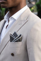 Lenço de bolso masculino em tweed cinza escuro