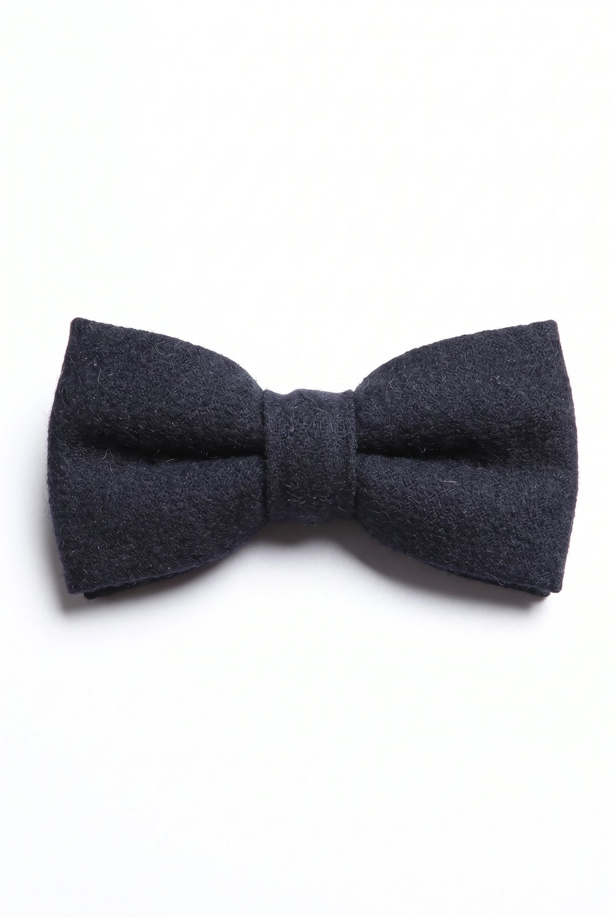 Gravata borboleta masculina de flanela de lã azul-marinho escuro