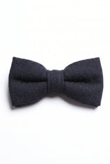 Gravata borboleta masculina de flanela de lã azul-marinho escuro