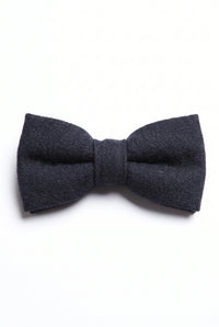 Gravata borboleta masculina de flanela de lã azul-marinho escuro